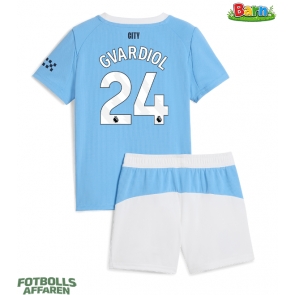Manchester City Josko Gvardiol #24 Hemmaställ Barn 2025-26 Kortärmad (+ Korta byxor)